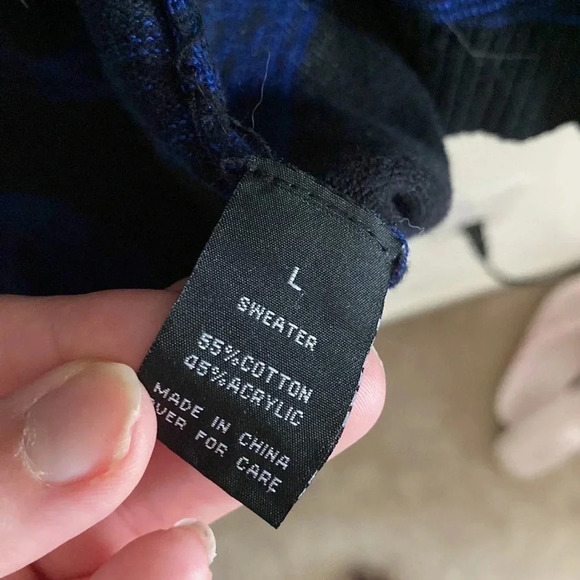 AB studio black and white stripped open front cardigan sweater - Picture 5 of 5